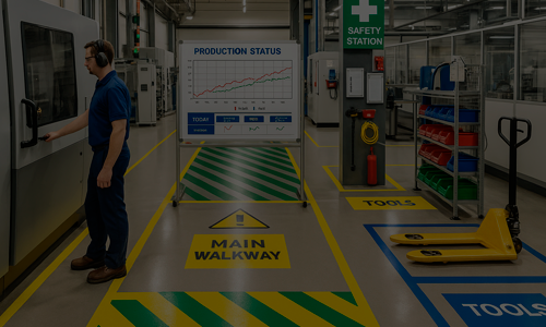 Señalización para piso Brady